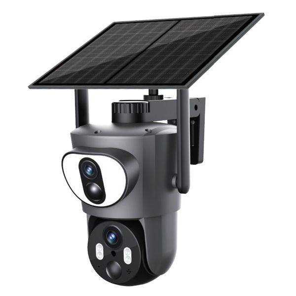 Dual Lens Dual Linkage Dual View Ubox 4G Camera solare 5-40M Distanza IR