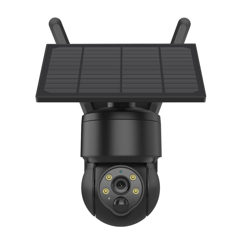 PTZ all'aperto 3MP Camera CCTV a energia solare Di colore nero a prova di tempo